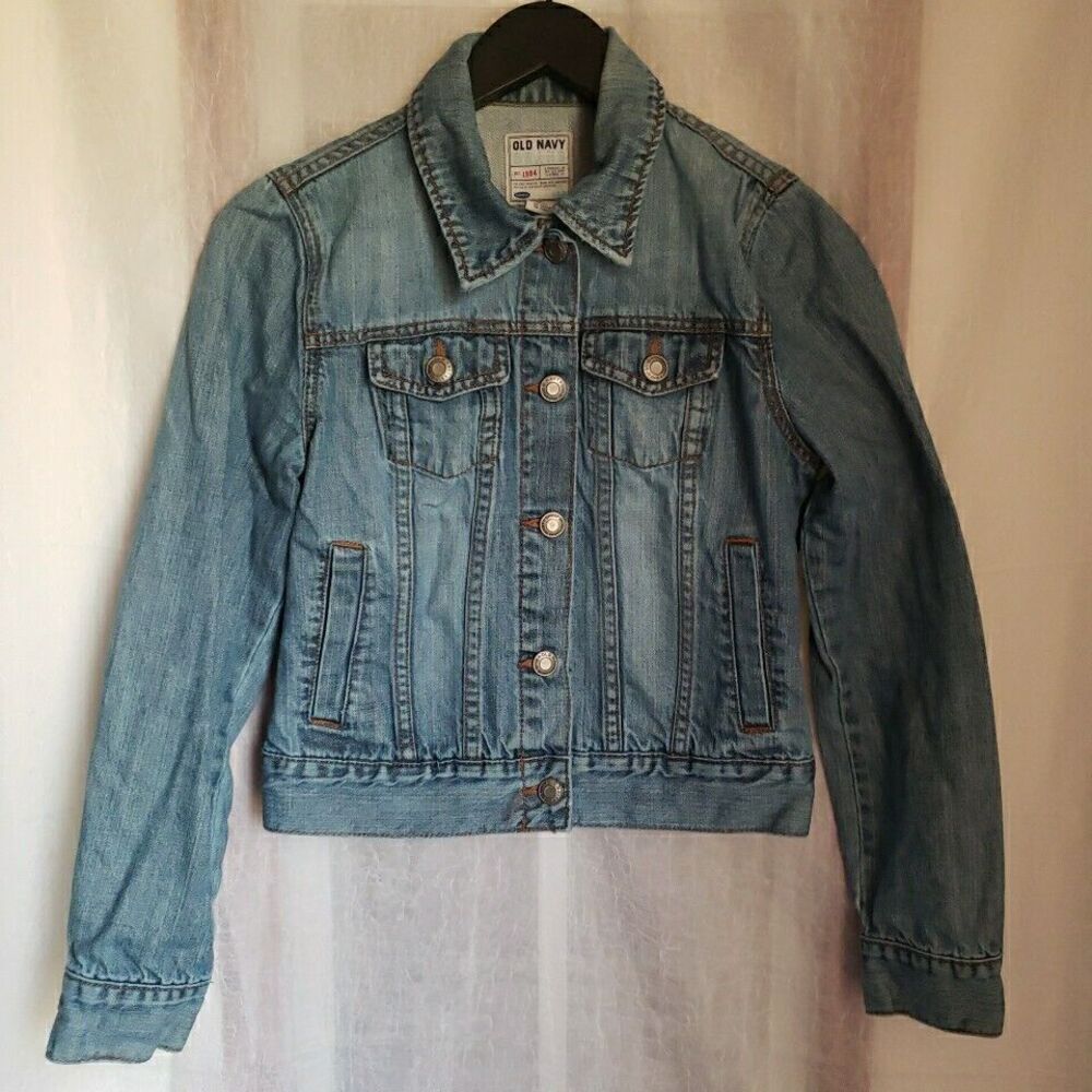 Old Navy Women’s Size Small Light Wash Denim Jacket 100% Cotton 80's 90's Y2k